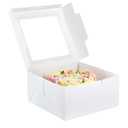 Cake Boxes with Window, 10 x 10 x 5 Inches Bakery Boxes Treat Cookie Dessert Boxes Pastry Box for Cake, Chocolate Covered Strawberries, Cupcakes, Donuts, Baked Goods