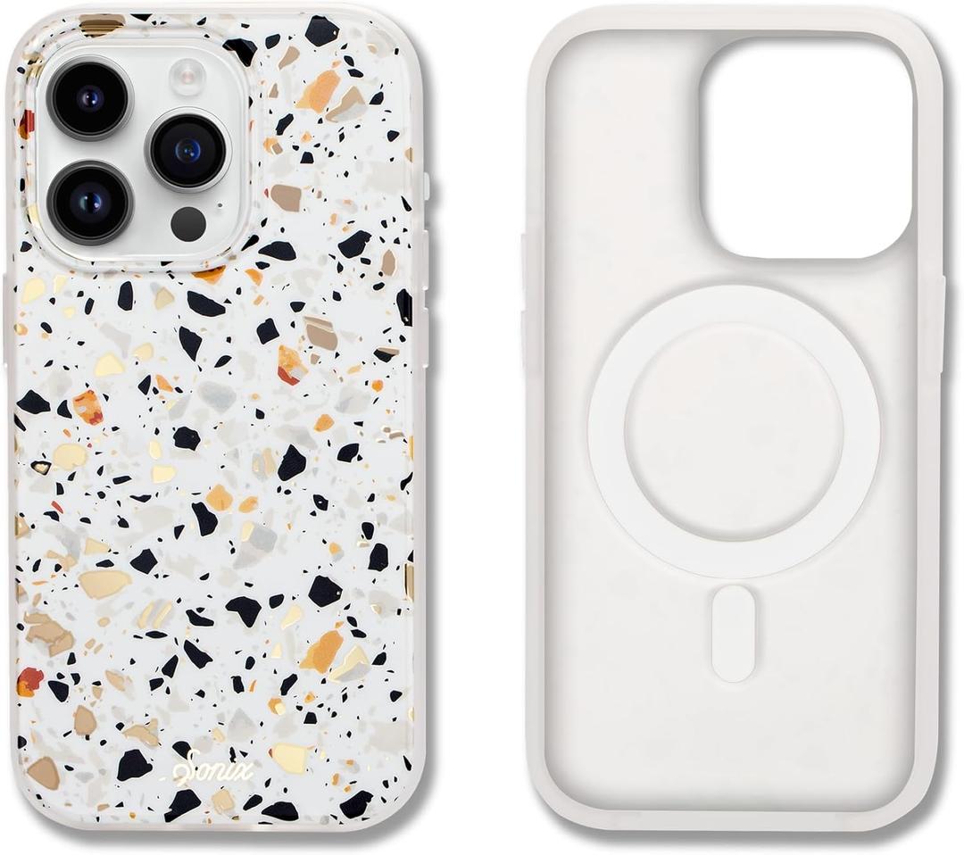 Sonix Case for iPhone 15 Pro | Compatible with MagSafe | 10ft Drop Tested | Marble Terrazzo Confetti