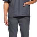 VOGRYE Men's Scrub Set Stretch V-Neck Top Jogger Pants with 8 Pockets Moisture Wicking Anti-Wrinkle Medical Scrubs, M