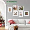 KINLINK 8x10 Picture Frame White Set of 6, Wooden Photo Frames Matted 5x7 with Plexiglass for 5x7 with Mat or 8x10 without Mat for Table and Wall Display