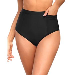 Tempt Me Women High Waisted Bikini Bottoms - Tummy Control Bathing Suit Swim Bottoms with Pockets 2025 Black S Tempt Me Women High Waisted Bikini Bottoms - Tummy Control Bathing Suit Swim Bottoms with Pockets 2025 Black S
