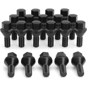 M12x1.25 Lug Bolts, 24pcs Solid One-Piece Wheel Bolts Upgrade for OE 68296586AA 610-632, 22mm Shank 17mm Hex Lug Bolt Fit for Jeep Renegade Dodge Hornet Fiat 500 500L,Replaces Swollen Factory Hardware