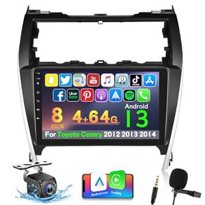8 Core [4G+64G] Car Radio for Toyota Camry 2012 2013 2014, Android 13 Touch Screen Camry Stereo, DSP 32 EQ/IPS/Carplay/Android Auto/SWC/BT/WiFi + AHD Backup Camera