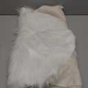 duduta White Faux Sheepskin Throw Rug 2x3 ft, Fluffy Shag Fur Chair Cover Small Bedside Dorm Rug Non Slip Washable