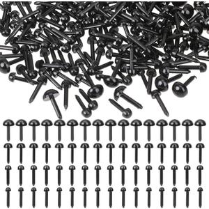 Small Safety Eyes for Crocheting, 500PCS Plastic Doll Eyes Mini Stuffed Crochet Eyes 3mm 4mm 5mm 6mm Black Eyes for Crochet Animals Needle Felting Bears Stuffed Doll and Plush Animal (Various Sizes)