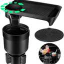 Cup Holder Tray for Car, Detachable and Rotatable Food Holder Tray Table with Expandable Base Compatible with Yeti 20/26/30 oz Hydro Flasks 32/40 oz Nalgenes 30/32/38/48 oz Camelbak 32/40 oz