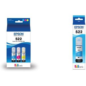 EPSON EcoTank Ink Bottle Color Combo Pack (T522520-S) Works with EcoTank ET-2720, ET-2800, ET-2803, ET-2840, ET-4700, ET-4800, ET-4810