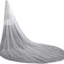 EllieHouse Women's 1 Tier Cathedral Simple Wedding Bridal Veil With Metal Comb HL05 (Ivory)