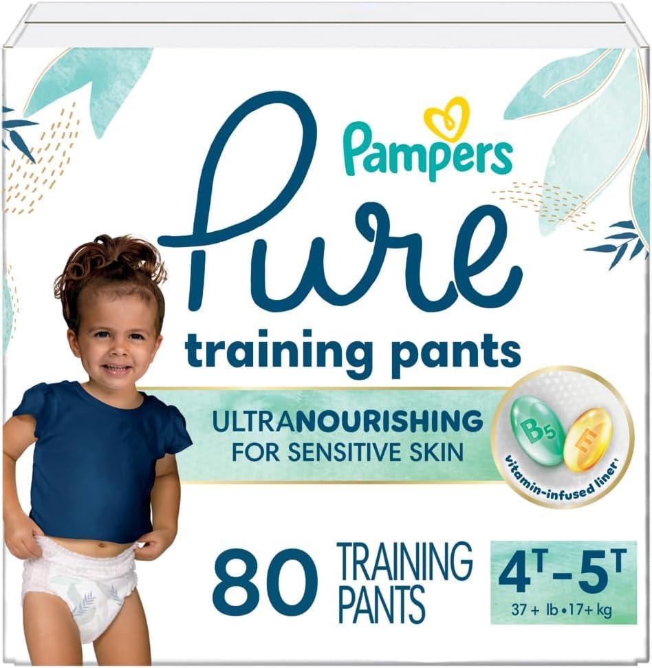 Pampers Pure Protection Training Underwear, Unisex, Size 4T-5T, 80 Count, Premium, Hypoallergenic, Soft, Absorbent