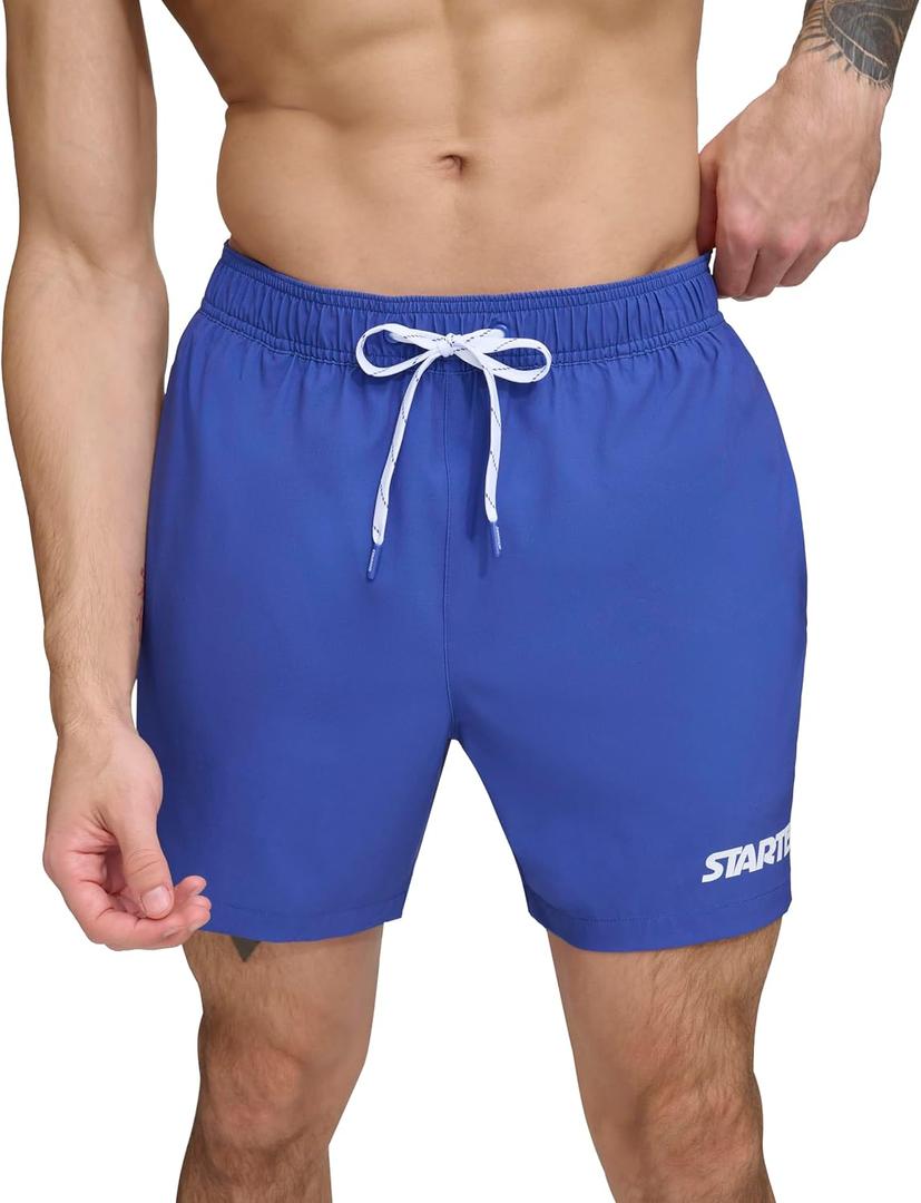 Starter Men's Quick Dry Stretch Volley Swim Trunk (Blue, M)