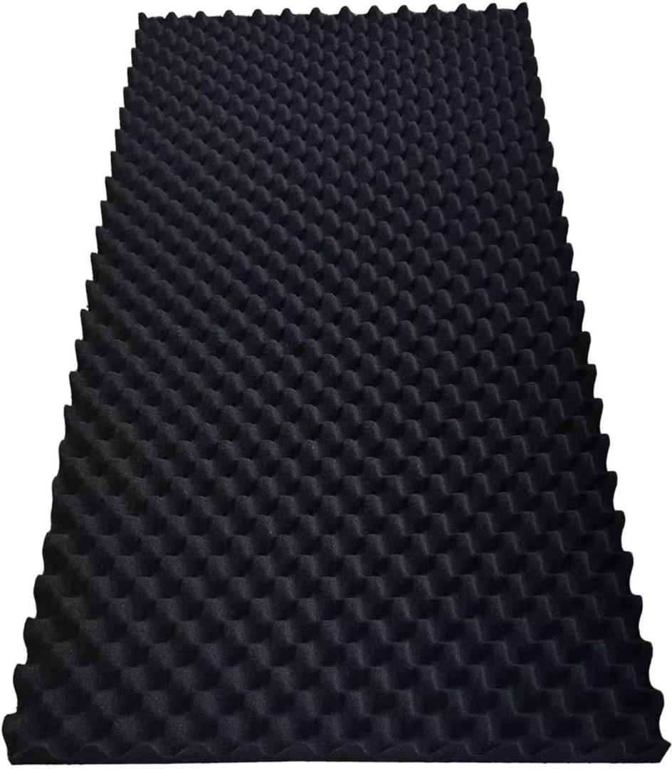 YXIJZLG 1PCS Acoustic Panels,48"X"24X2" Egg Crate Foam Soundproof Foam Wall Panels,High Density Fireproof Noise Cancelling Foam Studio Foam Panel,Sound Panels, Soundproof Studio WedgesBlack