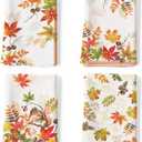 Fall Maple Leaves Tea Towels, 100% Cotton Kitchen Towel Set of 4 2027.5 inch, Multi-Purpose Quick Dry Dish Towels Dishcloths for Kitchen Dining Home Decoration