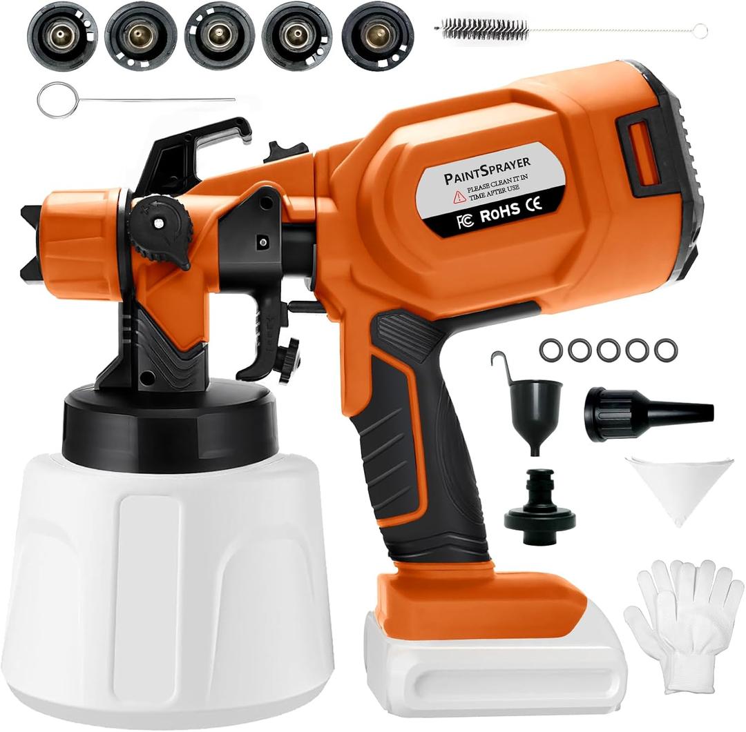 Cordless Paint Sprayer for Dewalt 20V Max Battery, Not Included Battery for House Painting Handheld Electric Paint Spray Gun for Garden, Home, Wall, Furniture, Cabinets, Scrawl