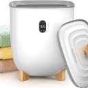 Electactic 25L Towel Warmer,Large Towel Warmers for Bathroom,Hot Towel Warmers Bucket with 2 Heating Modes,Auto Shut-Off,LCD Screen,Fits 2 Blankets,Bathrobes, for Gift, White