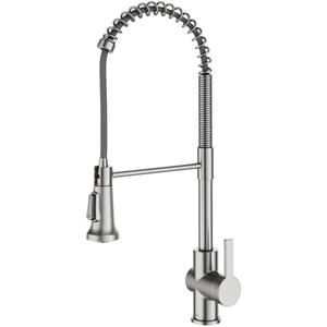 KRAUS Britt 2nd Gen Commercial Style Pull-Down Single Handle Kitchen Faucet in Spot Free Stainless Steel, KPF-1691SFS
