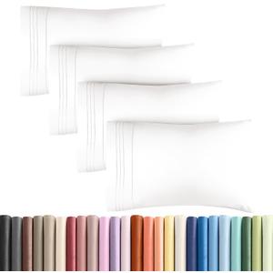 King Pillow Cases Set of 4 - Ultra Soft Hotel Quality Pillowcase Covers - Comfy, Cozy & Wrinkle Free - Shrinkage and Fade Resistant - Machine Washable Pillow Protectors - 4 Piece Set - Antique White