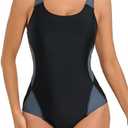 beautyin Women One Piece Athletic Lap Swimming Competition Racing Swimsuit, Size: L