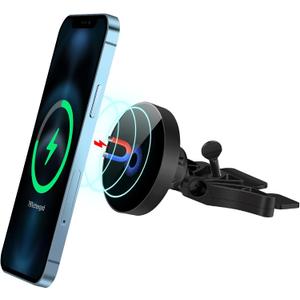 Piosoo 15W Magnetic Wireless Car Charger CD Slot Mount for iPhone 13/13 Pro/13 Pro Max/13 mini/12/12 Pro/12 Pro Max,Powerful Suction Auto-Alignment Mag-Safe Car Mount, Compatible with Mag-Safe Cases