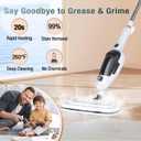 11-in-1 Steam Mop, Powerful Handheld Steam Cleaner for Home with 23FT Cord &15.2 OZ Water Tank, 3 Steam Modes MultiPurpose Steam Mop for Hardwood Floors, Clothes, Tile, Windows, Carpet