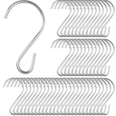 100 Pack - S Hooks for Hanging Displays in Retail, S Shaped, Open Ended Version, and can Assist at Home Hanging Jewelry, Kitchenware, Keys, SH-50 Corp