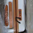 Lekesky 16 Inch Underseat Carry On Luggage Airline Approved, Small Hard Shell Suitcase with TSA Lock Spinner Wheels, Lightweight Personal Item Carry-On for Travel, Beige-Brown