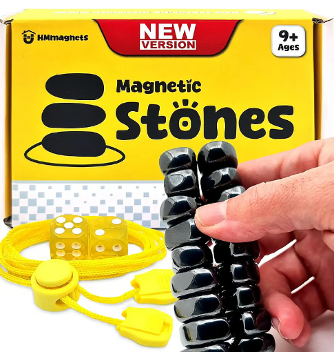 Magnetic Chess Game with Stones & String