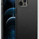 Leather Phone Case for iPhone 12 Pro Max 13 1 Pro 15 Plus Magnetic Charging Business Back Cover,Black,for iPhone 12Pro