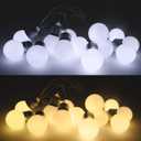 Pooqla Light Bulbs for 4FT Marquee Light up Letters Numbers,12 LED Warm White and Cool White Battery Operated String Lights for Indoor Outdoor Birthday Christmas Party Decor