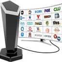 TV Antenna Indoor - 2025 Upgraded HD Digital Antenna for Smart, 360 Long Range Reception Supports 4K 1080P, TV Antenna for Local Channels in Crystal Clear, 