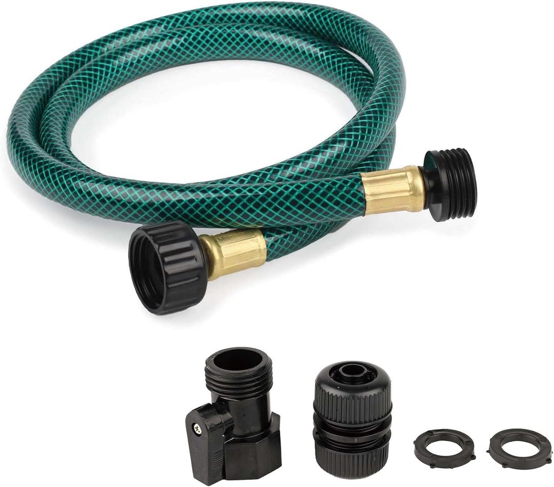 Garden Hose Leakproof for Gardener: 1/2 PVC Water Hoses with GHT Fittings - 3 FT No Kink and Flexible for Outdoor (Green)