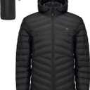 CAMEL CROWN Men's Packable Down Jacket Hooded Lightweight Puffer Insulated Coat for Travel Outdoor Hiking (Black), XXL
