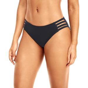 Zmart Women Strappy Bikini Bottoms Full Coverage Bathing Suit Swim Low Rise Cutout Swimsuit Bottom (X-Small, Black)