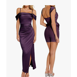 Popilush Shapewear Dress Womens Multi Way Wear Dresses Off The Shoulder Maxi Dress Bodycon Long Cocktail Dresses Size L