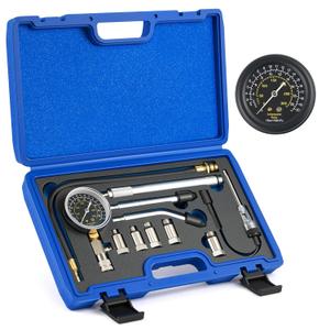 Orion Motor Tech Engine Compression Tester Kit, 11 pc Cylinder Compression Tester Kit with Spark Plug Tester, Engine Cylinder Pressure Gauge for Gas Petrol Engines