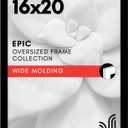 Americanflat 16x20 Picture Frame with Polished Plexiglass - Black Picture Frame - Wide Photo Frames Made of Engineered Wood for Vertical or Horizontal Wall Display - Epic Collection - Black