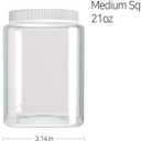 Silicook Clear Plastic Jar, Set of 3 - Square Shaped, Transparent, Food Storage Container, Kitchen & Household Organization for Dry goods, Spices, Vegetables, Ingredients and More (M)