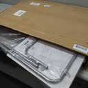 Sintuff 4 Pcs TV Tray Table Folding Table with Cup Holder Portable Snack Tables Heavy Duty Dinner Tray Foldable Side for Living Room for Couch & Sofa (White)