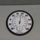 Indoor Outdoor Thermometer Large Numbers Wall Thermometer Hygrometer Waterproof Does not Require Battery 10 inch Wireless Hanging Hygrometer Garden Decoration (Black)