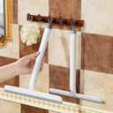 2 x Shower Squeegee for Glass Doors, Mirrors, Tile, Walls, Window & Table Crumb Sweeper All-Purpose Squeegee for Restaurant & Bathroom Cleaner Tool - 9.6" White