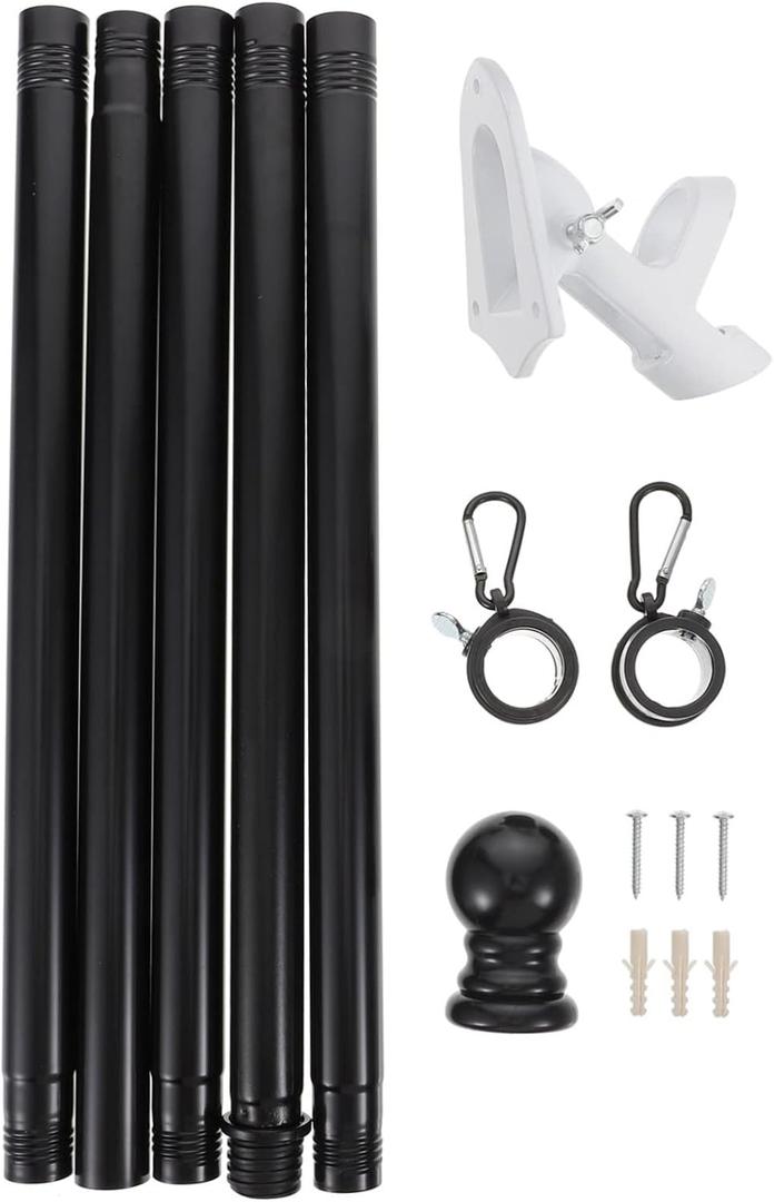 1set Outdoor Rotating Flagpole Kit with Bracket and Construction for Garden Patio and Backyard Use