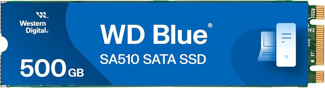 Western Digital 500GB WD Blue SA510 SATA Internal Solid State Drive SSD - SATA III 6 Gb/s, M.2 2280, Up to 560 MB/s - WDS500G3B0B
