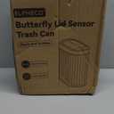 ELPHECO Bathroom Trash Can with Lid Butterfly, Motion Sensor Trash Can Bathroom Decor Automatic Garbage Can Wastebasket Bathroom Accessories, Kitchen, Living Room, Office, Black Gold