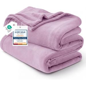 Bedsure GentleSoft Fleece Throw XL Blanket Light Purple - 300GSM Soft Lightweight Plush Cozy Blankets for Bed, Sofa, Couch, Travel, Camping, 50x70 inches