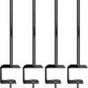 Outdoor String Light Poles 4 Pack 31.5" for Garden Backyard Deck Fence Railing Eaves，Hanging Bird Feeders, Lanterns, Wind Chimes, Flower and Plant Baskets