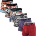 HAVVIS Men's Performance Underwear Boxer Briefs Soft Comfortable Bamboo Viscose Underwear for Men Multipack (Large) Boxer Briefs : B06 - 6 Pack