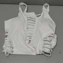 Aqua Eve Women Sexy One Piece Swimsuits Plunge Deep V Neck Cutout Bathing Suits (White, M)