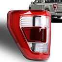 Nakuuly LED Tail Light with Blind Spot Compatible With 2021 2022 2023 Ford F150 Left Driver Side Taillight Rear Brake Lamp Signal Assembly # ML3Z-13405-D (Module NOT Included) (LED Type with Chrome Housing)