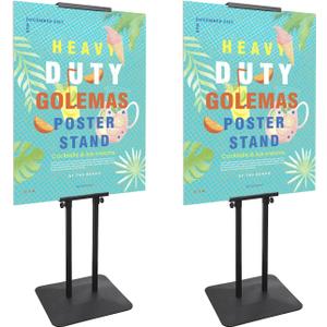 Poster Board Stand for Display, Floor Sign Holder for Banner Foam Board with 5.2lb Super Heavy Duty Base, Double Sided Display and Height Adjustable, for Business Advertising (2Pack)