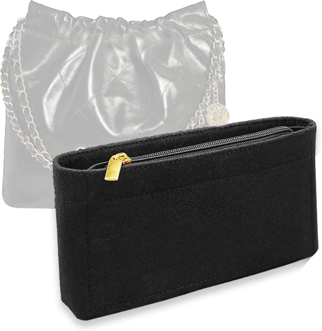 Lckaey Purse Organizer For Chanel 22 Handbag - Single Shoulder Felt Organizer Insert Y081(Black-Mini)