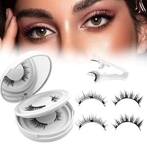 New Magnet Eyelashes with Applicator Natural Look,No Glue Needed Reusable Eyelashes
